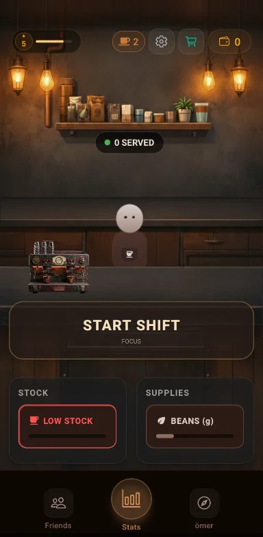 Play Store'da yayındaki Coffee Focus uygulamasının ekranı